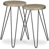 Buy X2 industrial auxiliary tables with Hairpin legs - Wood and metal Grey 59463 - in the UK