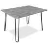 Buy 120x90 Hanna Industrial dining table style Hairpin legs - Wood and metal Grey 59464 - in the UK