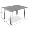 Buy 120x90 Hanna Industrial dining table style Hairpin legs - Wood and metal Grey 59464 with a guarantee
