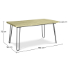 Buy 150x90 Holly Industrial dining table style Hairpin legs - Wood and metal Natural wood 59465 at MyFaktory