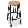 Buy Hairpin Stool - 74cm - Light wood and metal Black 59487 - in the UK