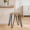 Buy Hairpin Stool - 44cm - Light wood and metal Red 59488 - prices