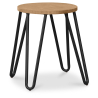 Buy Hairpin Stool - 44cm - Light wood and metal Light grey 59488 in the United Kingdom