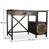 Buy Wooden Desk with Drawers - Industrial Design - Nash Natural wood 59280 in the United Kingdom