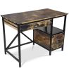 Buy Wooden Desk with Drawers - Industrial Design - Nash Natural wood 59280 in the United Kingdom