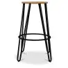 Buy Hairpin Bar Stool 66cm - Light wood and metal Black 59500 - in the UK