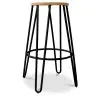 Buy Hairpin Bar Stool 66cm - Light wood and metal Black 59500 in the United Kingdom
