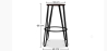 Buy Hairpin Bar Stool 66cm - Dark wood and metal Light grey 59501 in the United Kingdom
