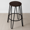 Buy Hairpin Bar Stool 66cm - Dark wood and metal Light grey 59501 - prices