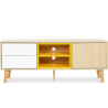 Buy Wooden TV Stand - Scandinavian Design - Erica  Yellow 59657 - in the UK