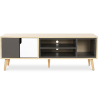 Buy Wooden TV Stand - Scandinavian Design - Freya  Grey 59659 - in the UK