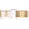 Buy Wooden Sideboard - Scandinavian Design - 3 drawers - Regir Natural wood 59652 - in the UK