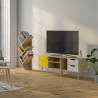 Buy Wooden TV Stand - Scandinavian Design - Haley  Yellow 59660 - in the UK