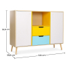 Buy Wooden Sideboard - Multicolor Design - Scandinavian Style -Graep Multicolour 59651 with a guarantee