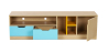 Buy Scandinavian-style blue and yellow TV unit sideboard - Wood Multicolour 59656 - prices