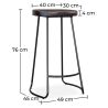 Buy Industrial Bar Stool 76 cm Aiyana - Dark wood and metal Steel 59570 at MyFaktory