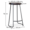 Buy Industrial Bar Stool 76 cm Aiyana - Dark wood and metal Black 59570 at MyFaktory