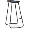 Buy Industrial Bar Stool 76 cm Aiyana - Dark wood and metal Steel 59570 with a guarantee