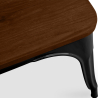 Buy Bistrot Metalix Bench Industrial Style - Dark Wood Black 58436 - in the UK