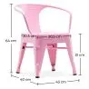 Buy Bistrot Metalix Kid Chair with armrest - Metal Pink 59684 - in the UK