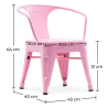 Buy Bistrot Metalix Kid Chair with armrest - Metal Pink 59684 - in the UK