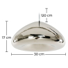 Buy Empty Pendant Lamp - 30cm - Chromed Metal Silver 58221 in the United Kingdom