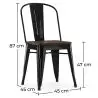 Buy Bistrot Metalix Square Chair - Metal and Dark Wood Steel 59709 home delivery