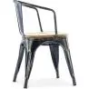 Buy Bistrot Metalix Chair with Armrest - Metal and Light Wood Pastel orange 59711 in the United Kingdom