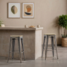 Buy Bistrot Metalix style stool - 76cm  - Metal and Light Wood Red 59704 at MyFaktory