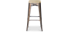 Buy Bistrot Metalix style stool - 76cm  - Metal and Light Wood Red 59704 with a guarantee
