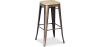 Buy Bistrot Metalix style stool - 76cm  - Metal and Light Wood Red 59704 - in the UK