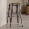 Buy Bistrot Metalix style stool - 76cm  - Metal and Light Wood Red 59704 - prices