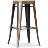 Buy Bistrot Metalix style stool - 76cm  - Metal and Light Wood Metallic bronze 59704 - in the UK