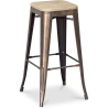 Buy Bistrot Metalix style stool - 76cm  - Metal and Light Wood Metallic bronze 59704 in the United Kingdom
