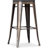 Buy Bistrot Metalix style stool - 76cm - Metal and dark wood Industriel 59697 home delivery