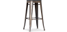 Buy Bistrot Metalix style stool - 76cm - Metal and dark wood Industriel 59697 in the United Kingdom