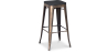 Buy Bistrot Metalix style stool - 76cm - Metal and dark wood Industriel 59697 - in the UK