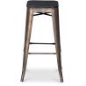 Buy Bistrot Metalix style stool - 76cm - Metal and dark wood Metallic bronze 59697 at MyFaktory