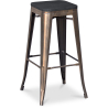 Buy Bistrot Metalix style stool - 76cm - Metal and dark wood Metallic bronze 59697 in the United Kingdom