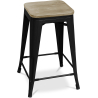 Buy Bistrot Metalix style stool - 61cm - Metal and Light Wood Steel 59696 in the United Kingdom