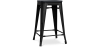 Buy Bistrot Metalix style stool - 61cm - Metal and dark wood Black 59695 in the United Kingdom
