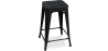 Buy Bistrot Metalix style stool - 61cm - Metal and dark wood Black 59695 - in the UK