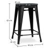 Buy Bistrot Metalix style stool - 61cm - Metal and dark wood Black 59695 home delivery