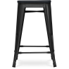 Buy Bistrot Metalix style stool - 61cm - Metal and dark wood Black 59695 - prices