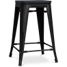 Buy Bistrot Metalix style stool - 61cm - Metal and dark wood Black 59695 - in the UK