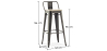 Buy Bar Stool with Backrest - Industrial Design - 76 cm - Metalix Pastel Purple 59694 at MyFaktory