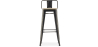 Buy Bistrot Metalix style bar stool with small backrest - 76 cm - Metal and Light Wood Steel 59694 - prices