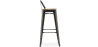 Buy Bistrot Metalix style bar stool with small backrest - 76 cm - Metal and Light Wood Steel 59694 at MyFaktory