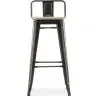 Buy Bar Stool with Backrest - Industrial Design - 76 cm - Metalix Pastel pink 59694 - prices