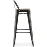 Buy Bar Stool with Backrest - Industrial Design - 76 cm - Metalix Pastel pink 59694 at MyFaktory